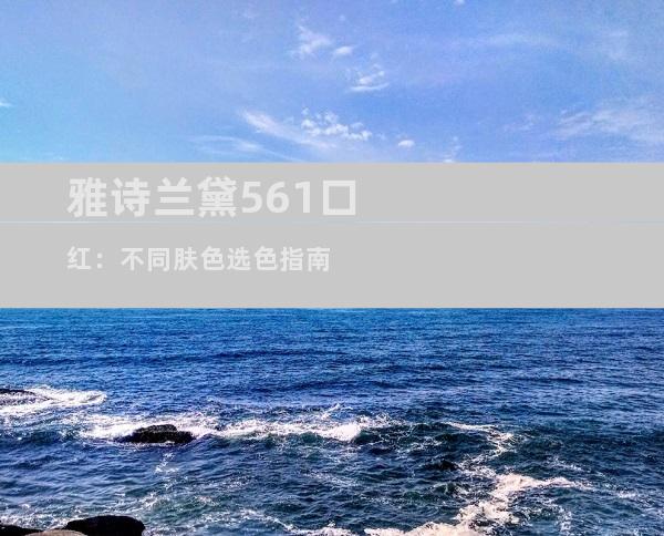 雅诗兰黛561口红：不同肤色选色指南